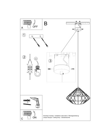 Lampa wisząca UMBERTO biała