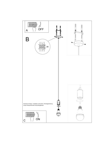 Lampa wisząca EDISON czarna