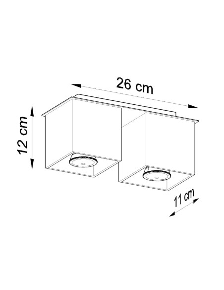 Plafon QUAD 2 szary