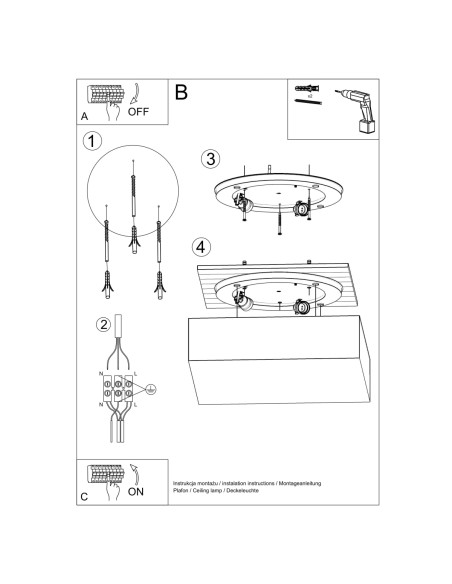 Plafon HORUS 35 biały