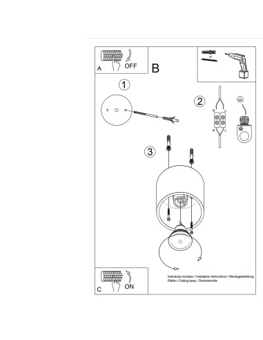 Plafon ORBIS 1 złoty