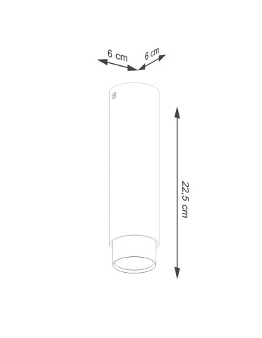 Plafon NERO 22,5 czarny/chrom
