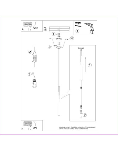 Lampa wisząca BLISS 1 czarna