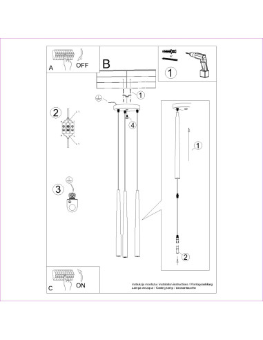 Lampa wisząca BLISS 3P czarna