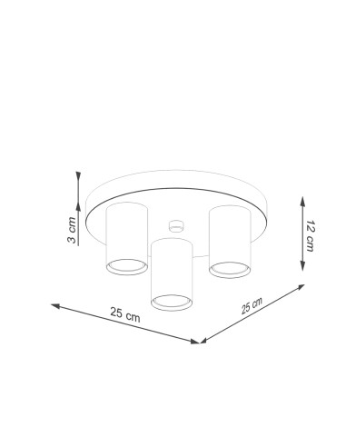 Plafon LAGOS 3P czarny