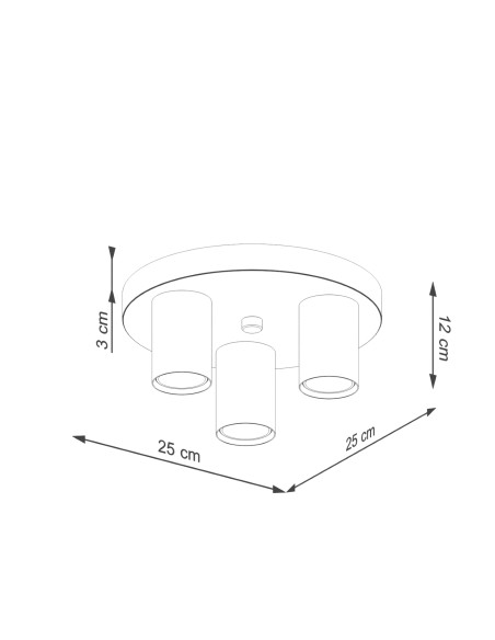 Plafon LAGOS 3P czarny