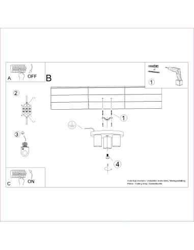 Plafon LAGOS 3P czarny