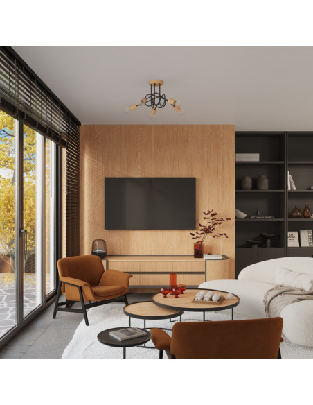 Żyrandol EMBER 5 czarny