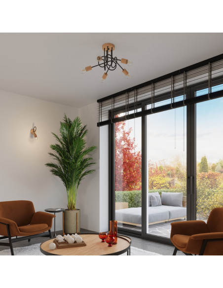 Żyrandol EMBER 5 czarny