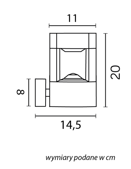 Fan Kwadrat KINKIET ZEWNĘTRZNY 20CM 1 X GX53 IP54 CIEMNY POPIEL FKW-K100 SU-MA