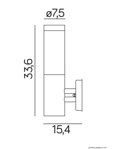 Inox KINKIET ELEWACYJNY PROSTY 1 X E27 IP44 SREBRNY ST 025 SR SU-MA