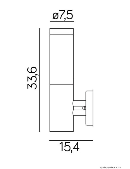 Inox KINKIET ELEWACYJNY PROSTY 1 X E27 IP44 SREBRNY ST 025 SR SU-MA