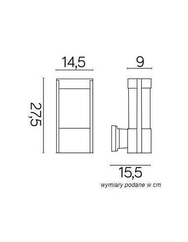 ELIS KINKIET ZEWNĘTRZNY 1 X E27 SREBRNY IP54 TY 651AL SU-MA