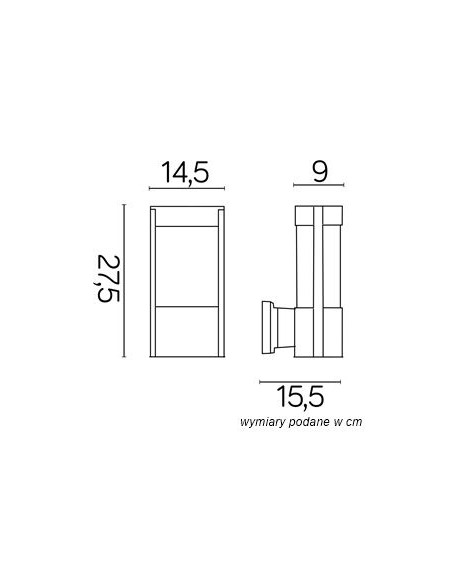 ELIS KINKIET ZEWNĘTRZNY 1 X E27 SREBRNY IP54 TY 651AL SU-MA