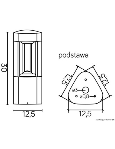 FAN LAMPA STOJĄCA SŁUPEK 30CM 1 X GX53 IP54 CIEMNY POPIEL GL-12201 SU-MA