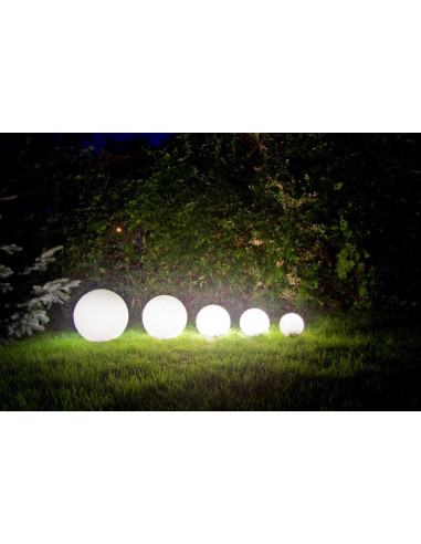 ALEKULE LAMPA OGRODOWA 1 X E27 KULA PMMA ŚREDNICA 20CM BIAŁA IP44 G 200 Z SU-MA