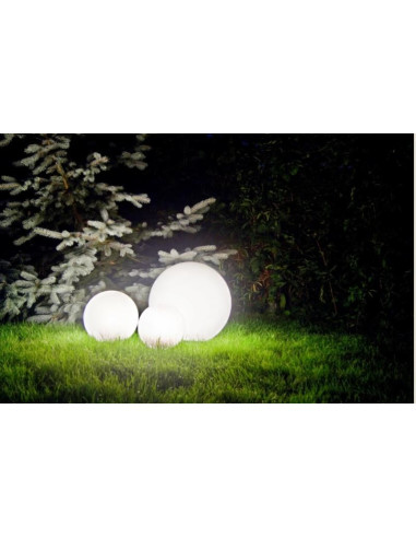 ALEKULE LAMPA OGRODOWA 1 X E27 KULA PMMA ŚREDNICA 20CM BIAŁA IP44 G 200 Z SU-MA