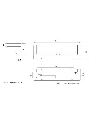 REN KINKIET LED SENSOR 27W 4000K 2920LM IP65 364MM CIEMNY POPIEL RN-KPIR SU-MA