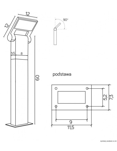 Neo LAMPA STOJĄCA SŁUPEK LED 60CM 10W 3000K 600LM IP54 CIEMNY POPIEL 11702-600 DG SU-MA