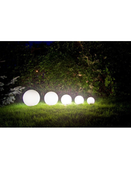 ALEKULE LAMPA OGRODOWA 1 X E27 KULA PMMA ŚREDNICA 40CM BIAŁA IP44 G 400 Z SU-MA