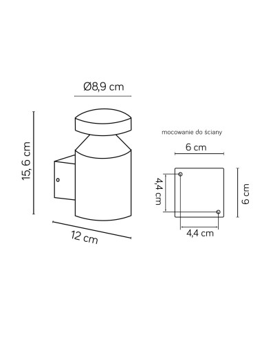 LAMPA KINKIET ELEWACYJNY 6W 415LM 4000K IP44 CIEMNY POPIEL DL-K100 SU-MA