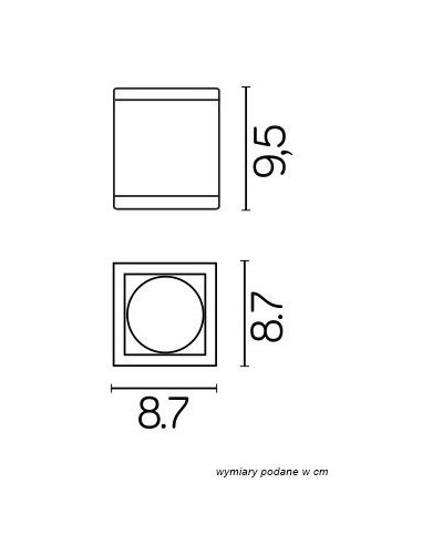 ADELA MIDI KINKIET SUFITOWY KWADRATOWY 1 X GU10 IP54 CIEMNY POPIEL M1458 DG SU-MA