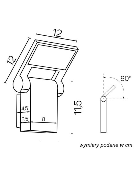 Neo KINKIET ZEWNĘTRZNY LED 10W 3000K 600LM  IP54 CIEMNY POPIEL 11701 DG SU-MA