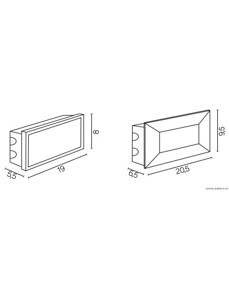 MUR LED ZEWNĘTRZNA LAMPA DO ZABUDOWY 3.5W 3000K 187LM 95x205mm INOX C-04 SU-MA