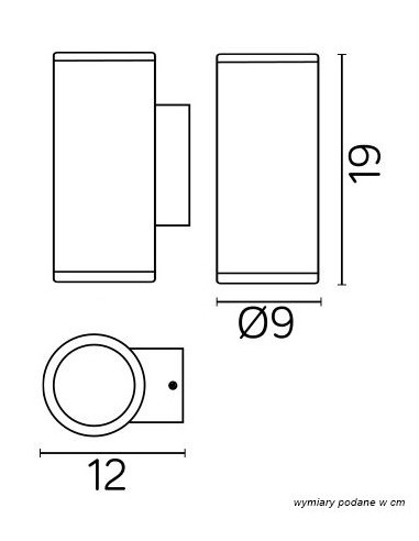 ADELA MIDI KINKIET ELEWACYJNY OKRĄGŁY GÓRA/DÓŁ  2 X GU10 IP54 CIEMNY POPIEL M1457 DG SU-MA