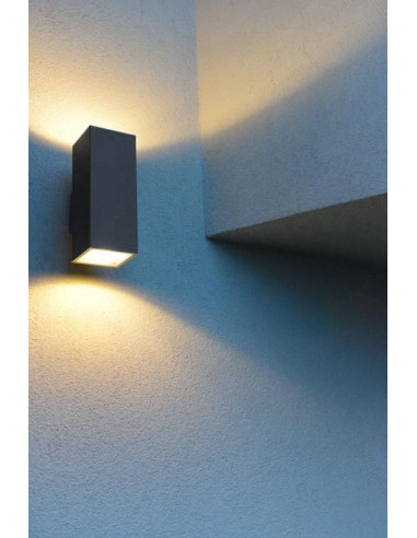 ADELA KINKIET ELEWACYJNY KWADRATOWY GÓRA/DÓŁ IP54 2 X E27 CZARNY 8001 BL SU-MA