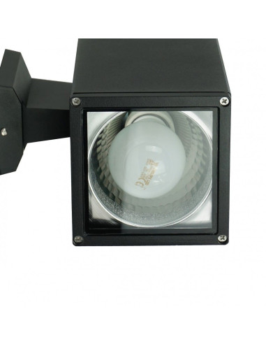 ADELA KINKIET ELEWACYJNY KWADRATOWY GÓRA/DÓŁ IP54 2 X E27 CZARNY 8001 BL SU-MA