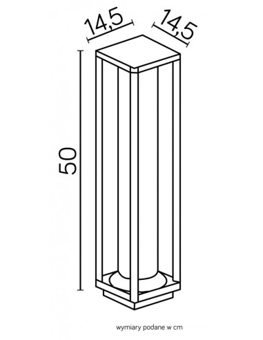 Porto LAMPA STOJĄCA SŁUPEK 50CM 1 X E27 IP65 CZARNY M1932 SU-MA