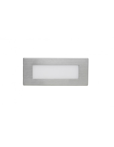 MUR LED ZEWNĘTRZNA LAMPA DO ZABUDOWY 1.5W 3000K 64LM 53x123mm INOX E-04 SU-MA
