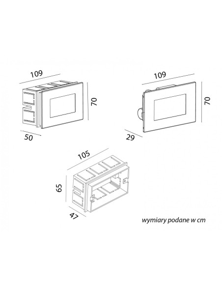 MUR GLASS ZEWNĘTRZNA LAMPA DO ZABUDOWY 2.5W 4000K 80LM 70X109mm SZKŁO PIASKOWANE MG01 SU-MA