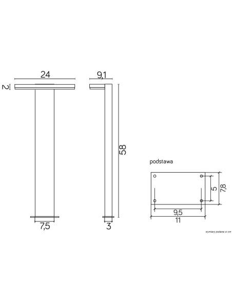 Fler LAMPA STOJĄCA SŁUPEK LED 58CM 10W 4000K 720LM CIEMNY POPIEL 17602-580 DG SU-MA