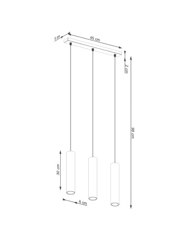 Lampa wisząca LAGOS 3L zielona oliwka