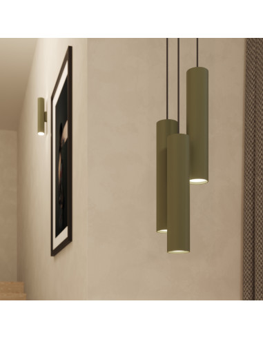 Lampa wisząca LAGOS 3L zielona oliwka