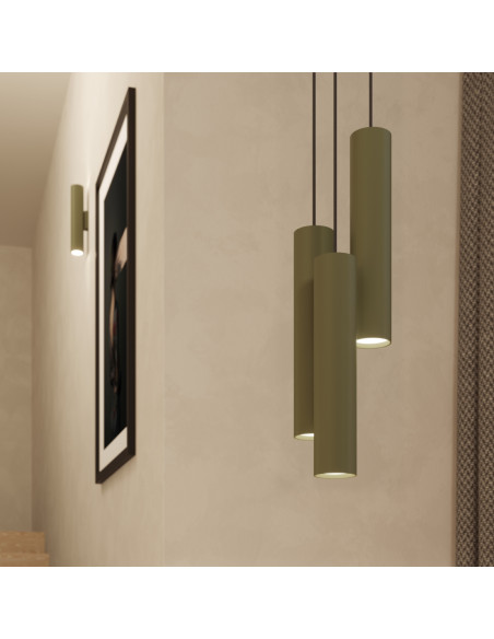 Lampa wisząca LAGOS 3L zielona oliwka