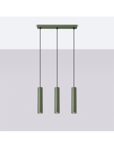 Lampa wisząca LAGOS 3L zielona oliwka