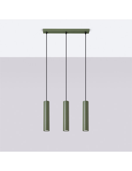 Lampa wisząca LAGOS 3L zielona oliwka