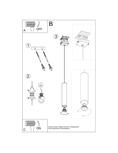 Lampa wisząca LAGOS 1 ochra czerwona