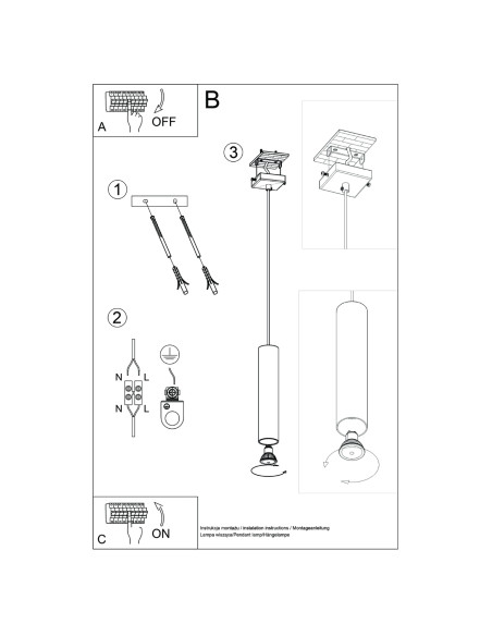 Lampa wisząca LAGOS 1 ochra czerwona