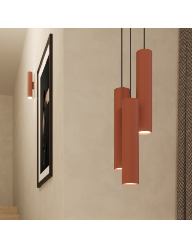 Lampa wisząca LAGOS 1 ochra czerwona