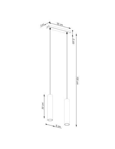 Lampa wisząca LAGOS 2 ochra czerwona