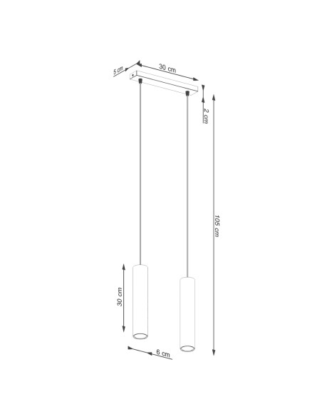 Lampa wisząca LAGOS 2 ochra czerwona