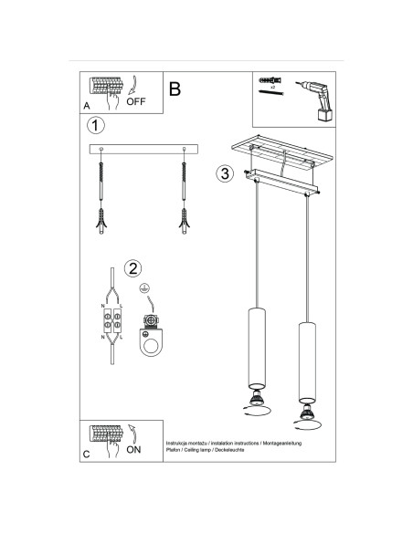 Lampa wisząca LAGOS 2 ochra czerwona