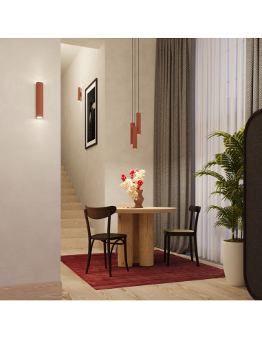 Lampa wisząca LAGOS 2 ochra czerwona