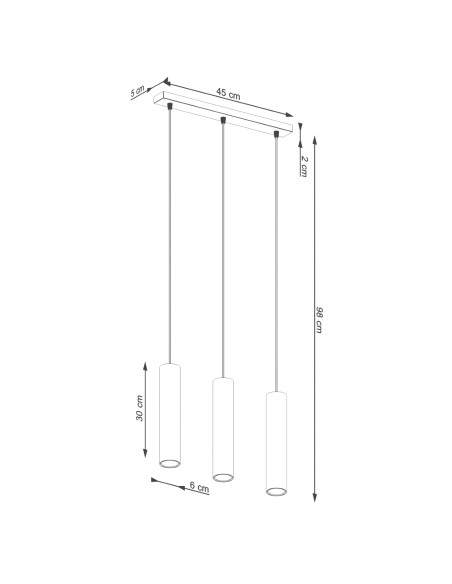 Lampa wisząca LAGOS 3L ochra czerwona