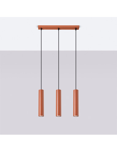 Lampa wisząca LAGOS 3L ochra czerwona