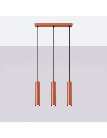 Lampa wisząca LAGOS 3L ochra czerwona